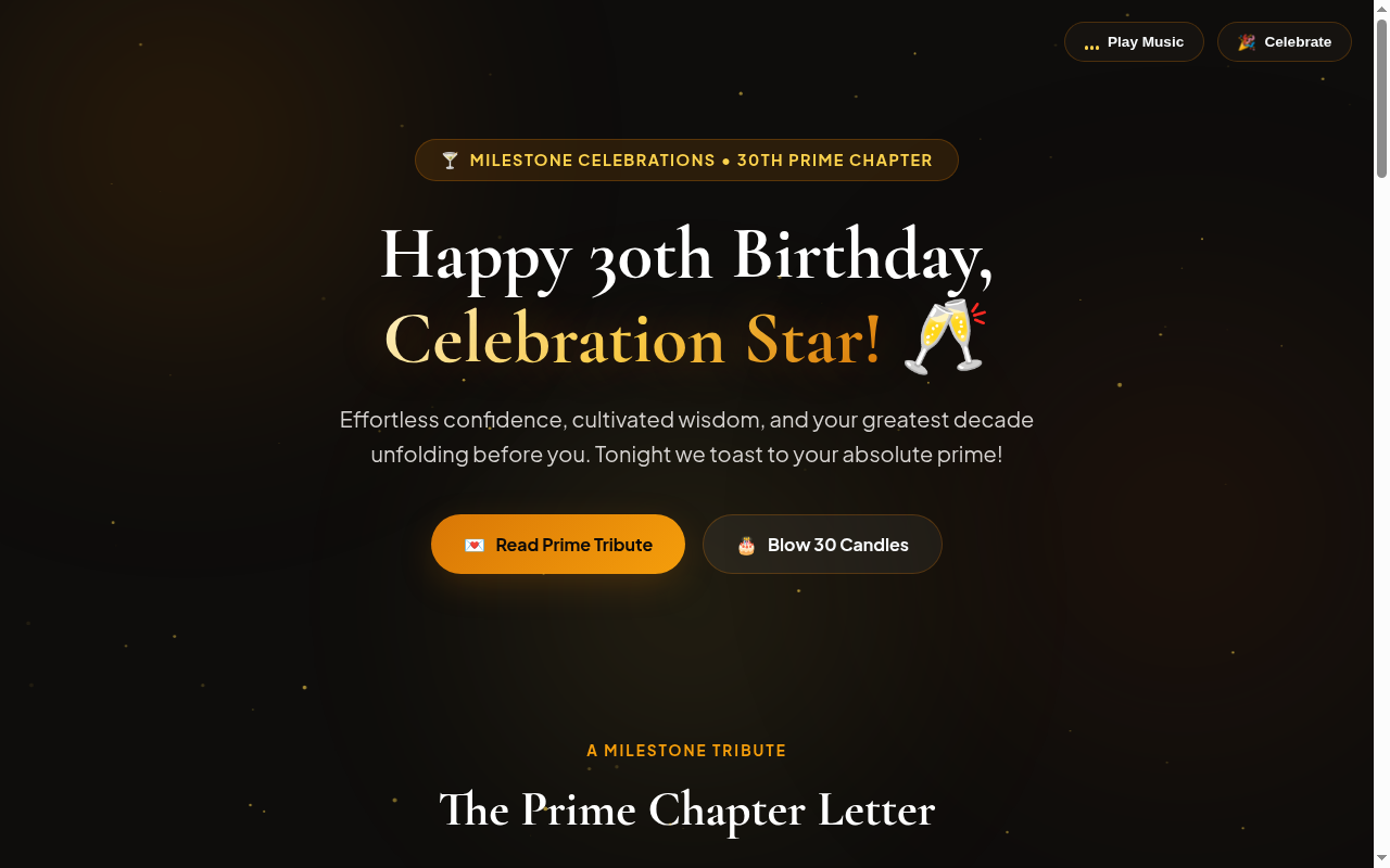 30th Prime Chapter — Black Tie, Confidence & Thriving Desktop Screenshot