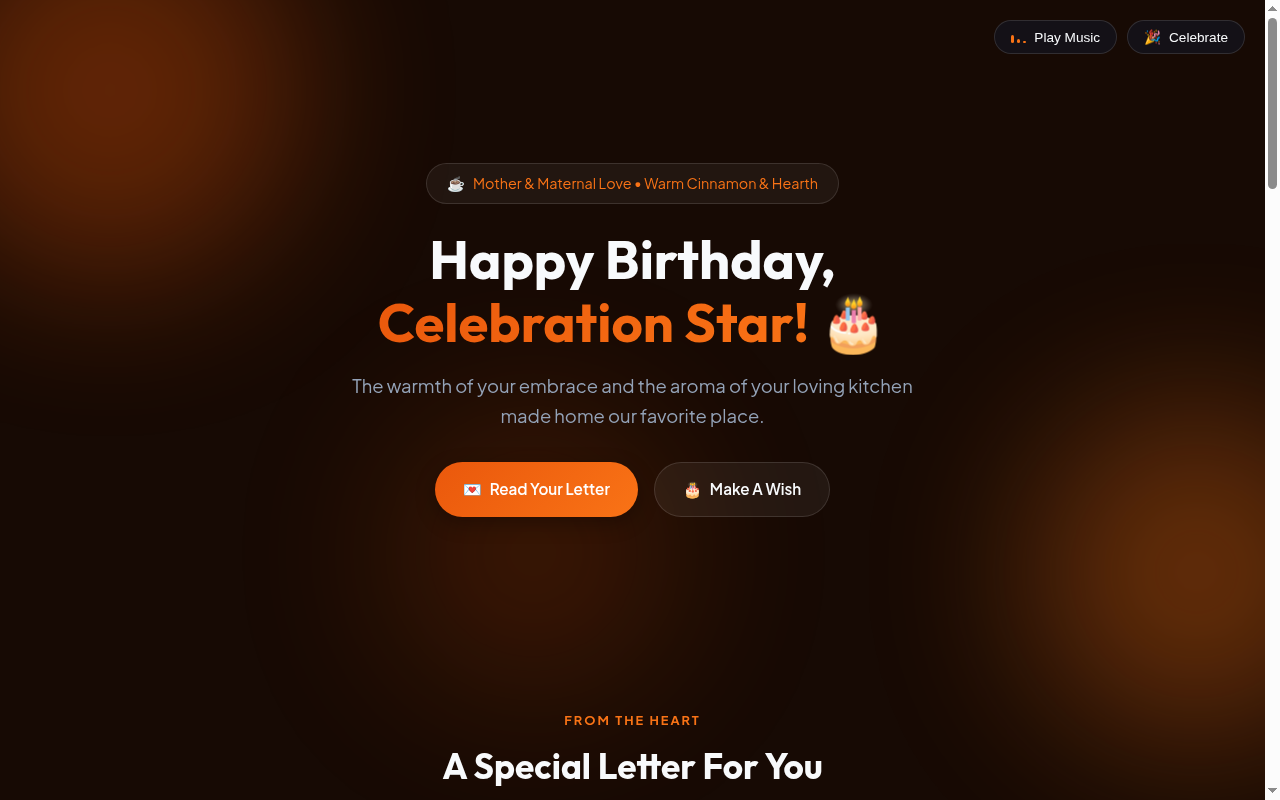 Warm Cinnamon & Hearth Desktop Screenshot