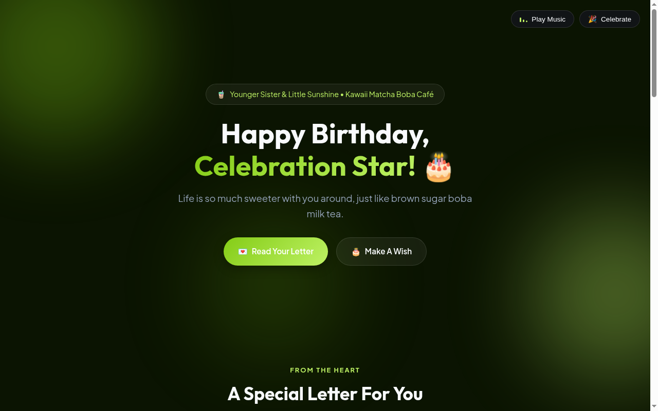 Kawaii Matcha Boba Café Desktop Screenshot